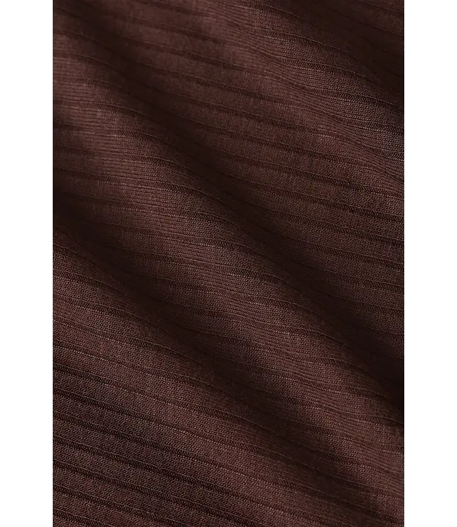 KING LOUIE •• Rollneck Top Uni Rib | Chocolate
