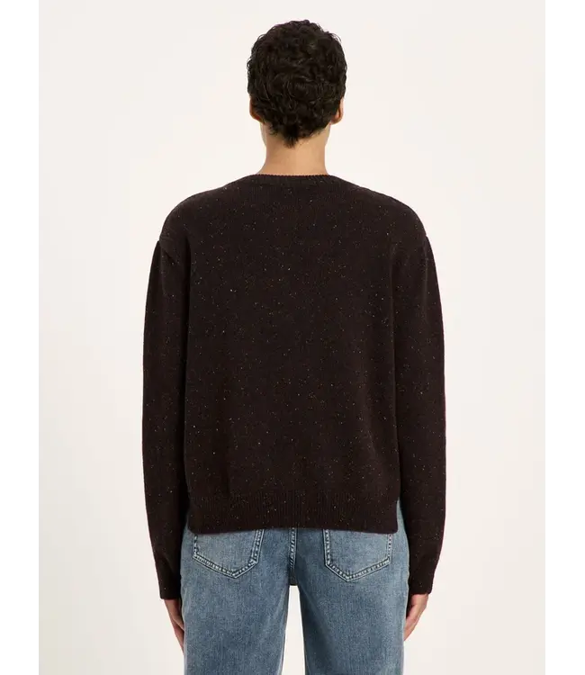 LANIUS •• Boxy Cardigan GOTS | Bitter Chocolate Tweed