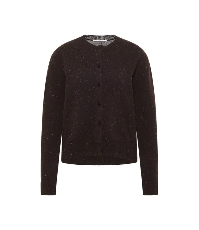 LANIUS •• Boxy Cardigan GOTS | Bitter Chocolate Tweed