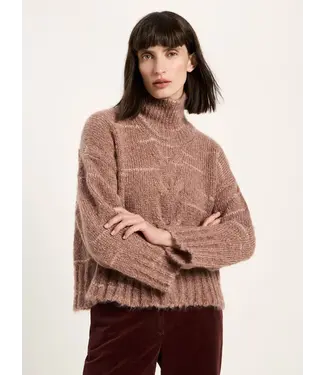 LANIUS •• Cable knit sweater | Cappuccino