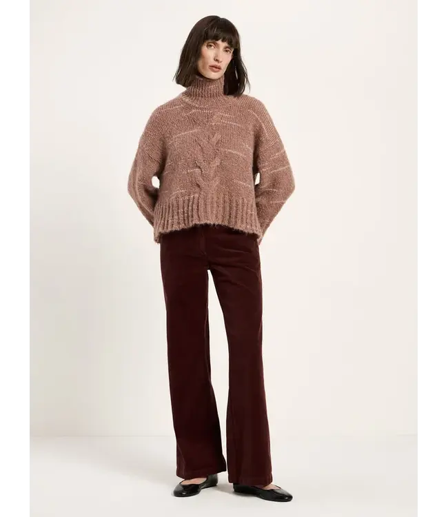 LANIUS •• Cable knit sweater | Cappuccino