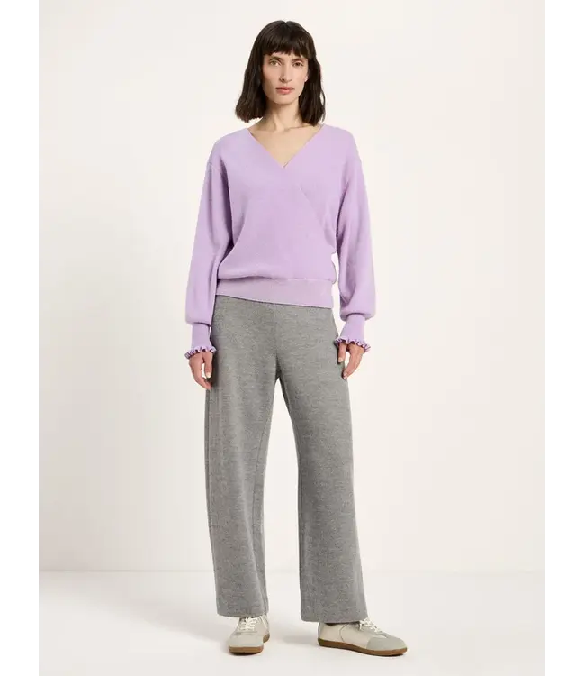 LANIUS •• Wrap look Sweater | Pale Violet