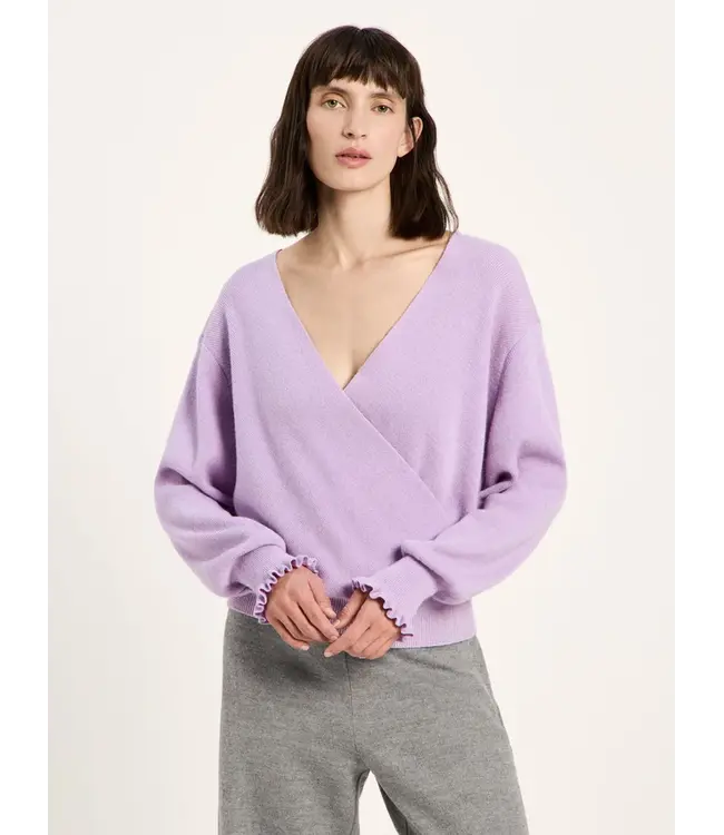 LANIUS •• Wrap look Sweater | Pale Violet
