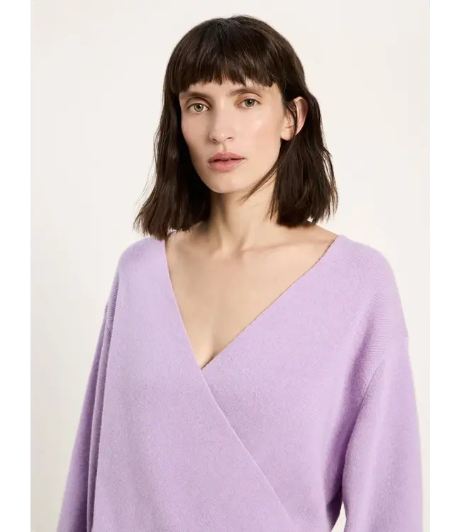 LANIUS •• Wrap look Sweater | Pale Violet