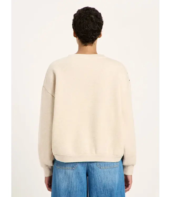 LANIUS •• Statement Sweatshirt GOTS | Creme Melange/ Multicolor
