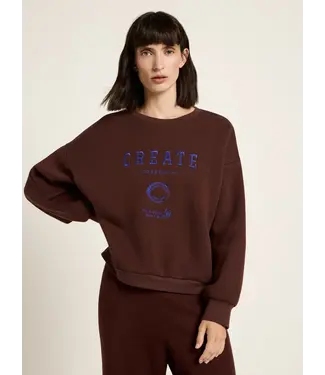 LANIUS •• Statement Sweatshirt GOTS | Bitter Chocolate