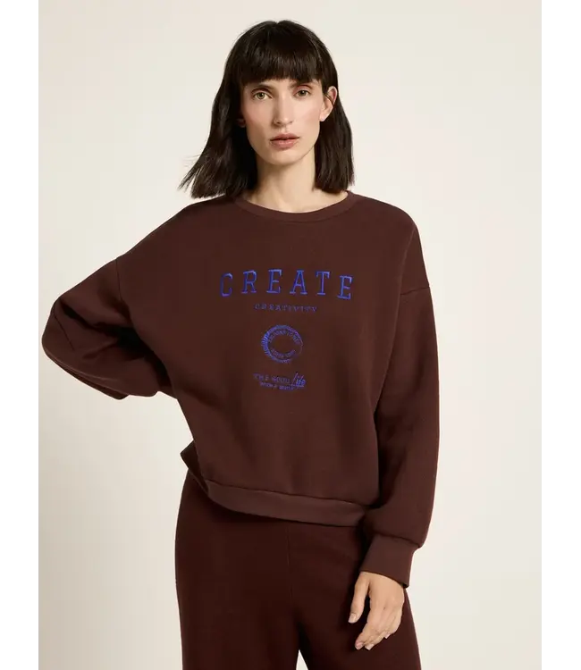 LANIUS •• Statement Sweatshirt GOTS | Bitter Chocolate