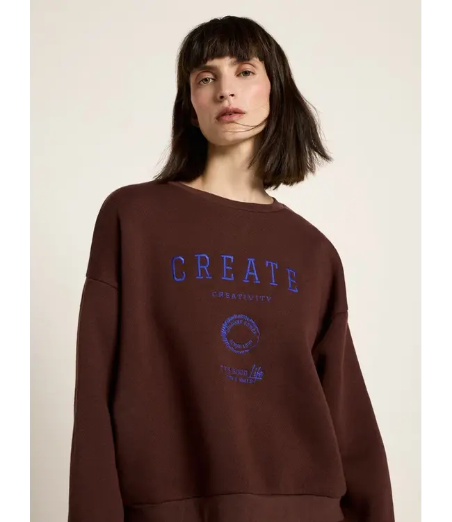LANIUS •• Statement Sweatshirt GOTS | Bitter Chocolate