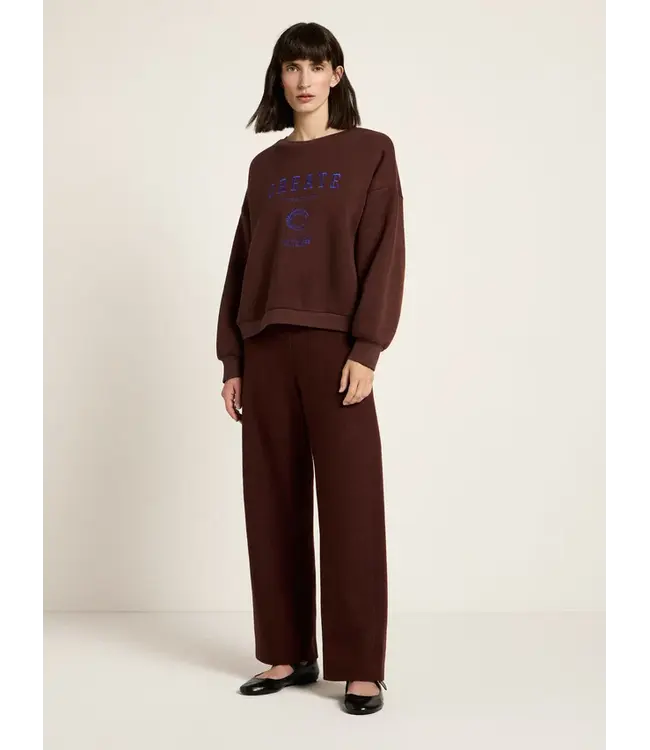 LANIUS •• Statement Sweatshirt GOTS | Bitter Chocolate