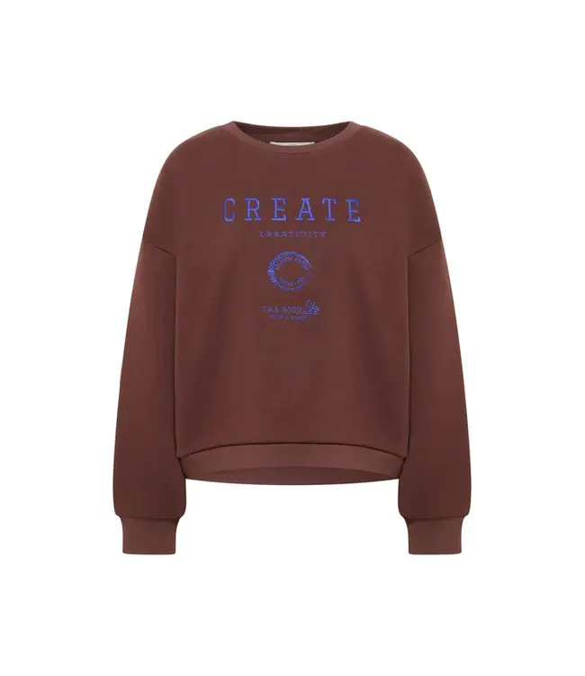 LANIUS •• Statement Sweatshirt GOTS | Bitter Chocolate