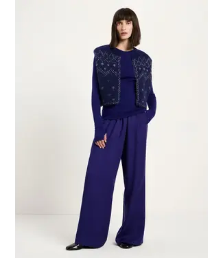 LANIUS •• Doubleface Weste met Jacquard | Violet