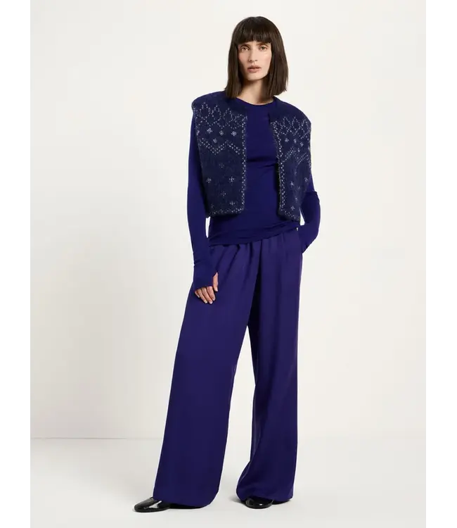 LANIUS •• Doubleface Weste met Jacquard | Violet