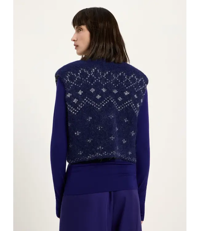 LANIUS •• Doubleface Weste met Jacquard | Violet