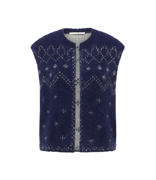 LANIUS •• Doubleface Weste met Jacquard | Violet