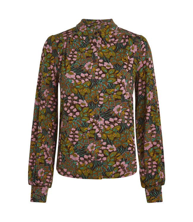 KING LOUIE •• Carina blouse Sierra | Bitter Chocolate
