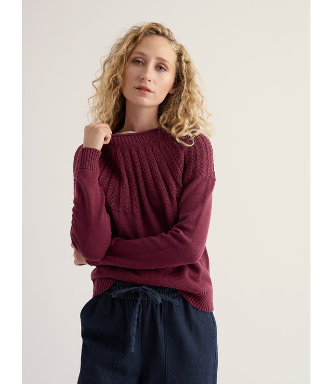 SEASALT CORNWALL •• Stone Chat Jumper | Plum Berry