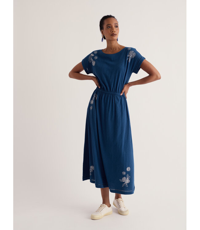 SEASALT CORNWALL •• Bay Tree Dress | Gardener's Embroidery Marine