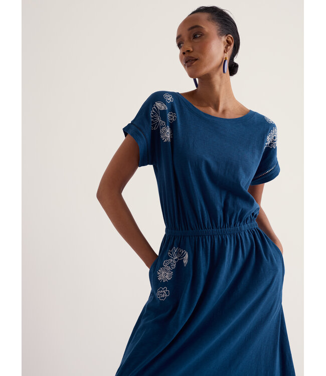SEASALT CORNWALL •• Bay Tree Dress | Gardener's Embroidery Marine