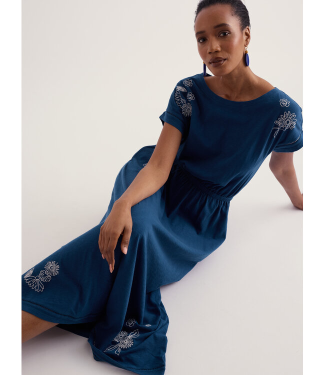 SEASALT CORNWALL •• Bay Tree Dress | Gardener's Embroidery Marine