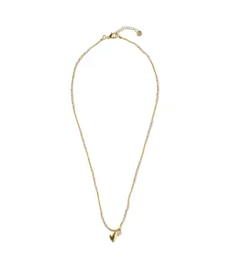 A BEAUTIFUL STORY •• Honored Rose Quartz Necklace Gold Colored