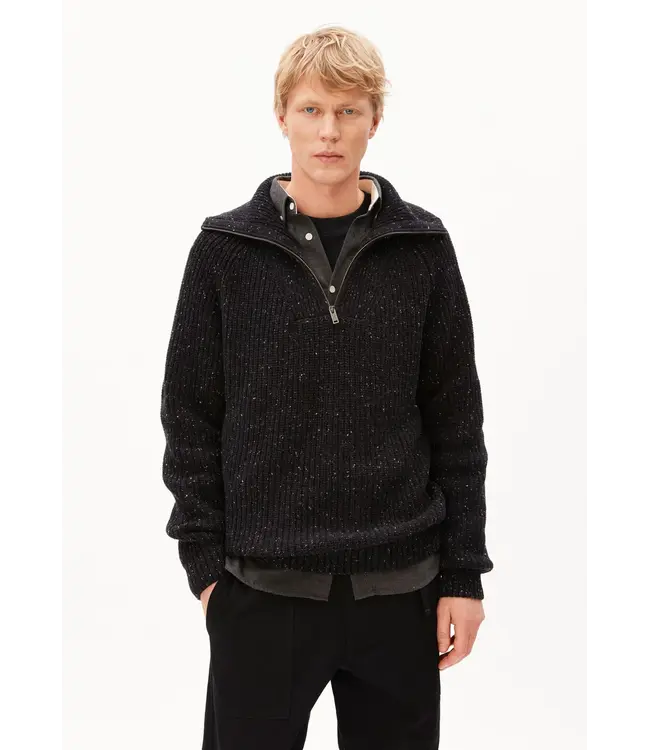 ARMEDANGELS •• Tweed Knit Troyer | Black
