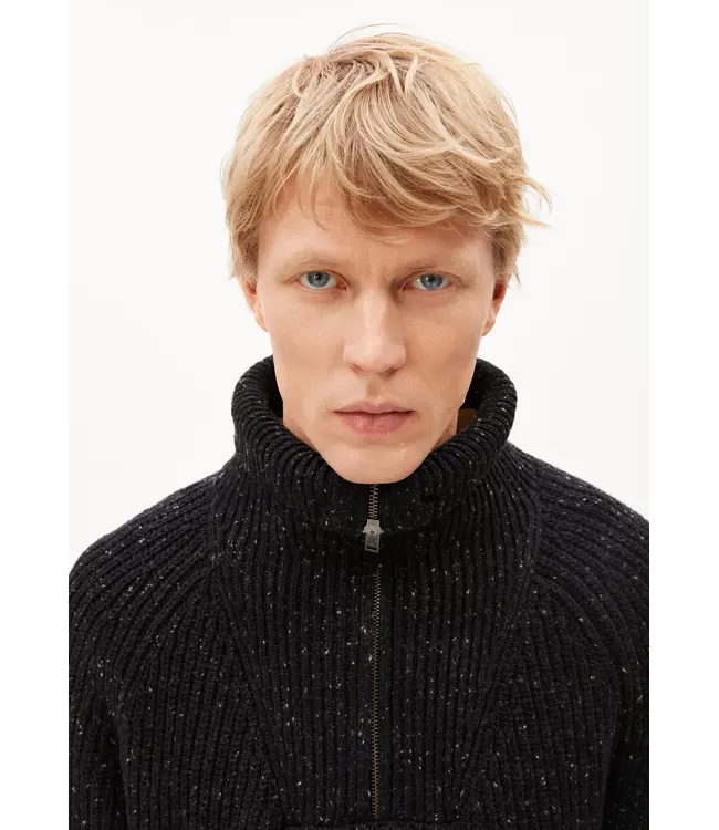 ARMEDANGELS •• Tweed Knit Troyer | Black