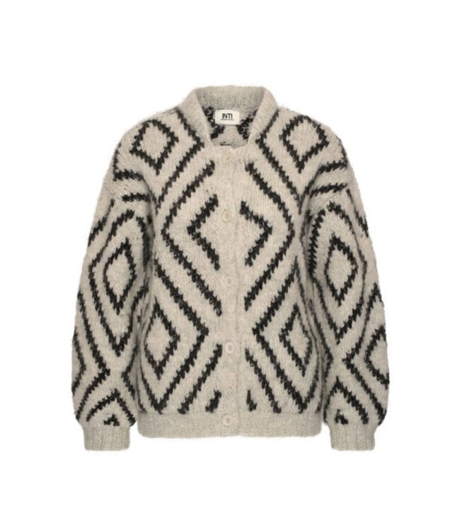 INTI Knitwear •• Cardigan Zig Zag | Silver con Antra