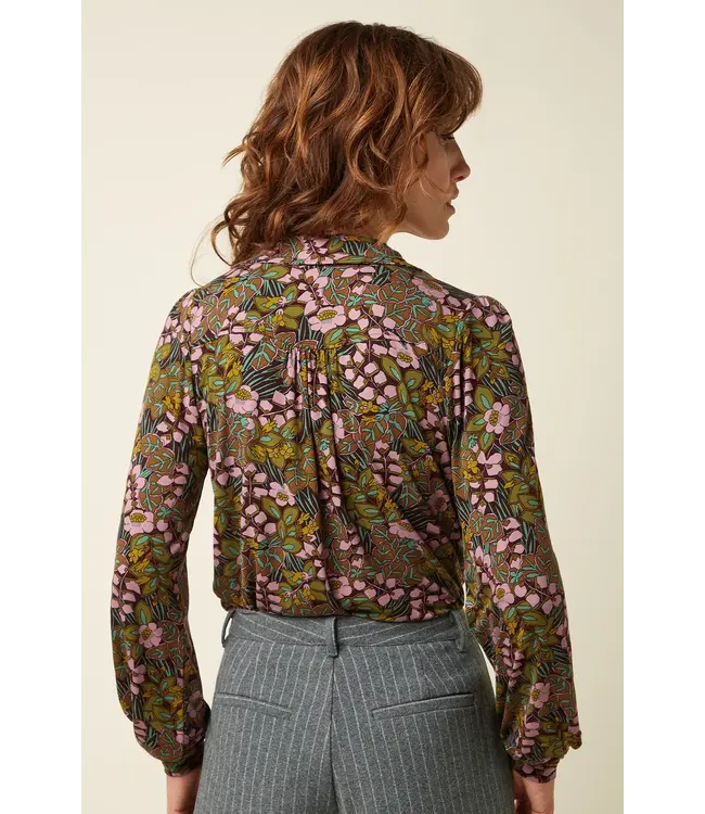 KING LOUIE •• Carina blouse Sierra | Bitter Chocolate
