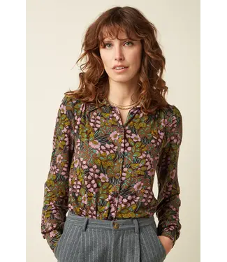 KING LOUIE •• Carina blouse Sierra | Bitter Chocolate
