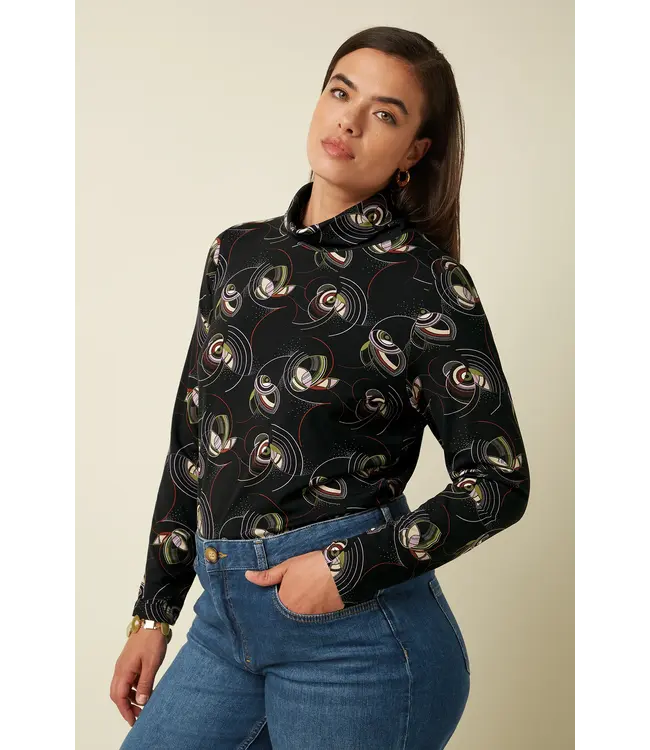 KING LOUIE •• Rollneck top Dolly | Black
