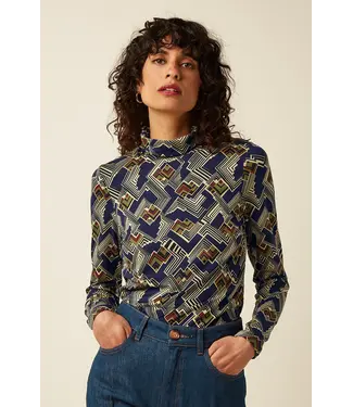 KING LOUIE •• Rollneck Top Leia | Evening Blue