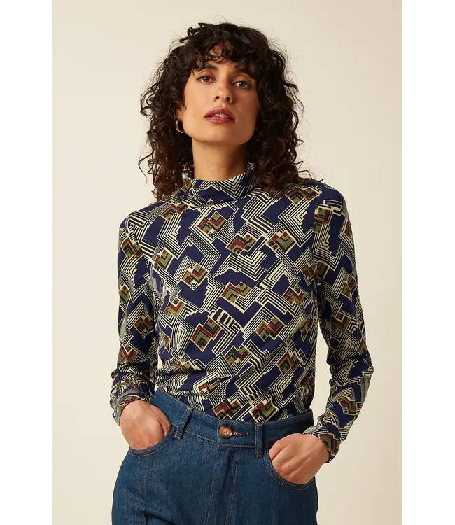 KING LOUIE •• Rollneck Top Leia | Evening Blue
