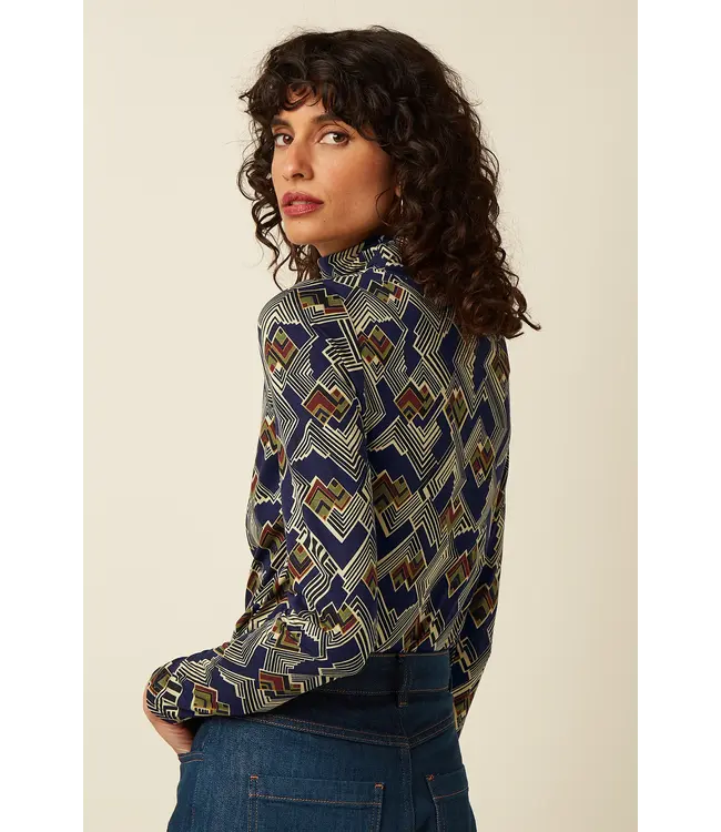 KING LOUIE •• Rollneck Top Leia | Evening Blue