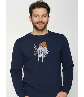 GREENBOMB •• Smokey Walrus Wild Sweatshirt | Navy