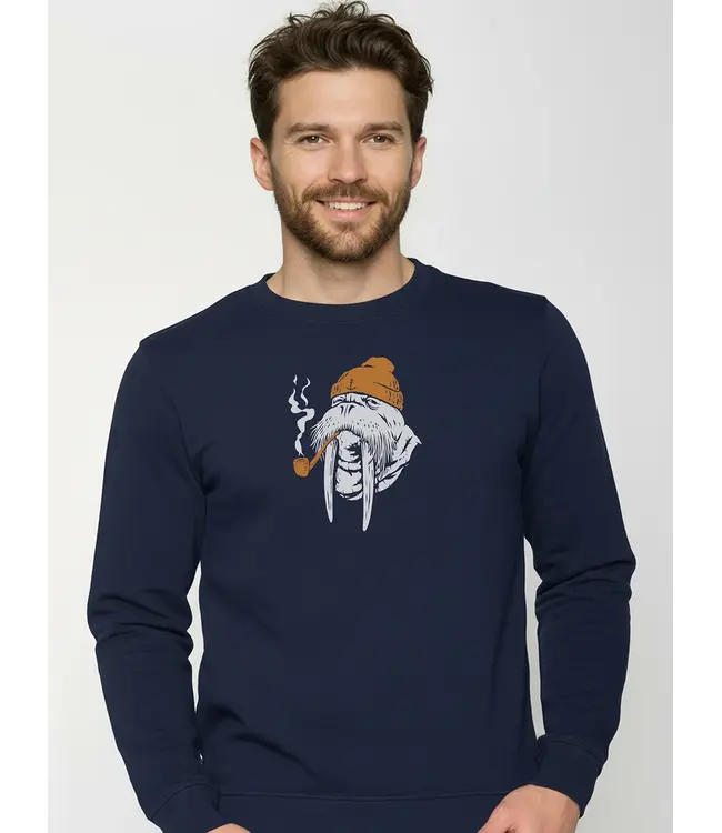 GREENBOMB •• Smokey Walrus Wild Sweatshirt | Navy