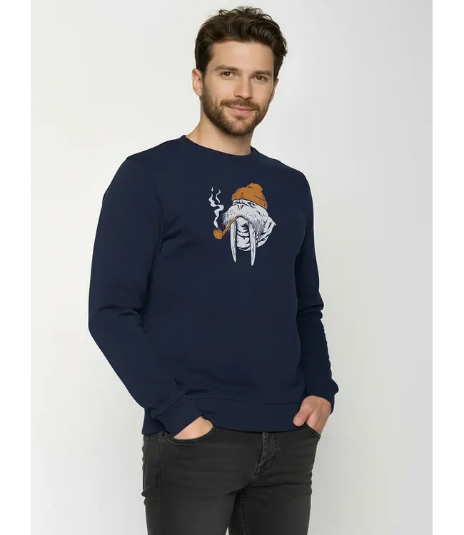 GREENBOMB •• Smokey Walrus Wild Sweatshirt | Navy