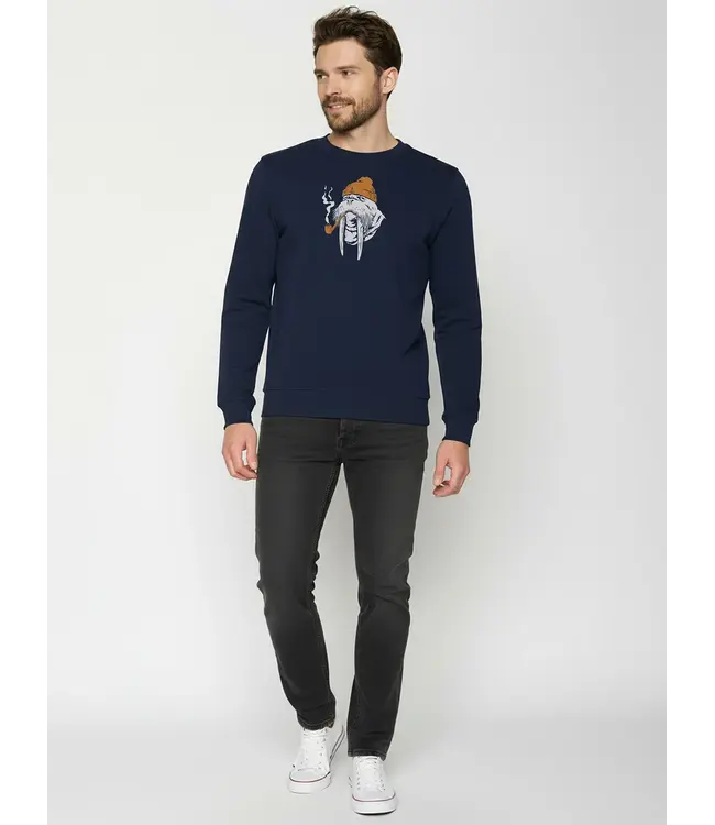GREENBOMB •• Smokey Walrus Wild Sweatshirt | Navy