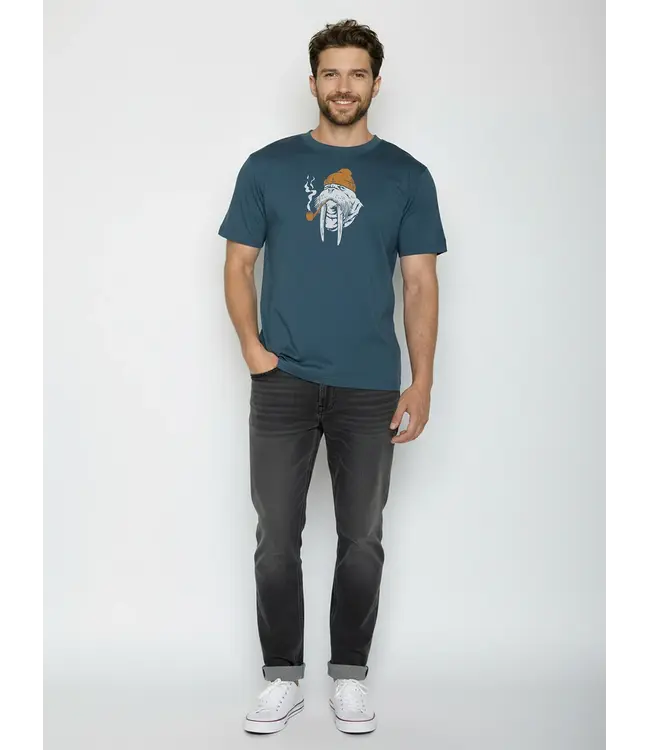 GREENBOMB •• Smokey Walrus Fusion T-shirt | Blue Pine