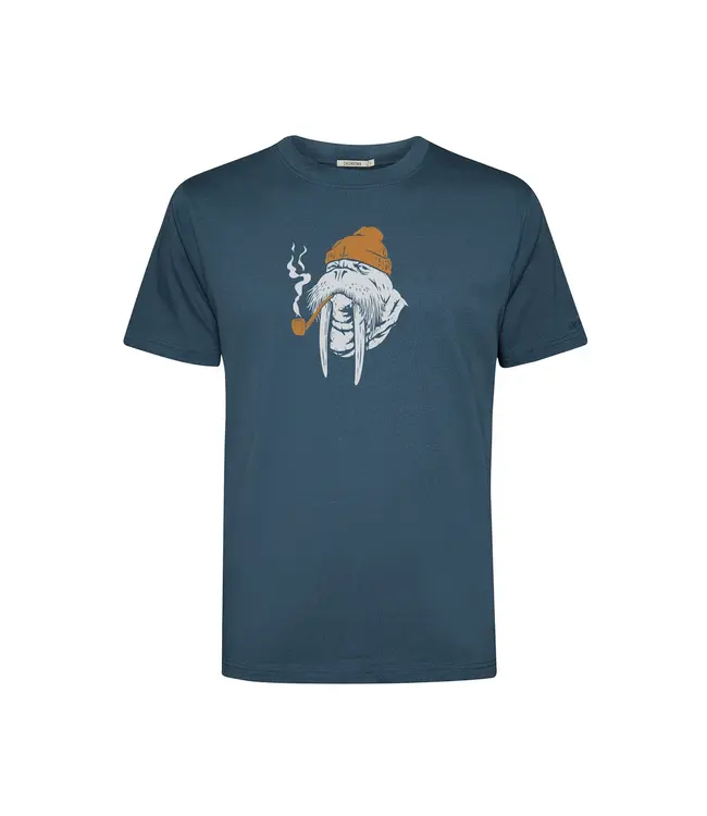 GREENBOMB •• Smokey Walrus Fusion T-shirt | Blue Pine