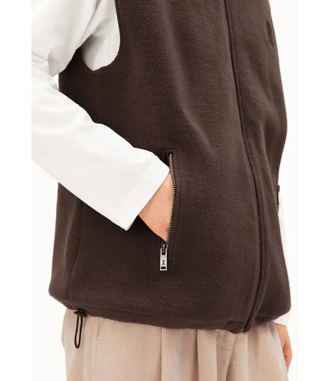 ARMEDANGELS •• Cotton Fleece Vest | Claystone