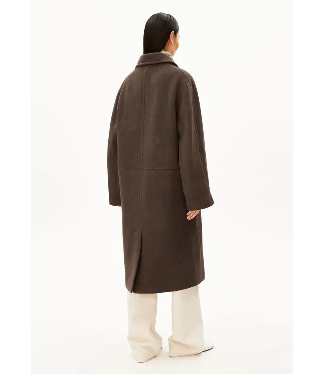 ARMEDANGELS •• Wool Double breasted Coat | Claystone Melange