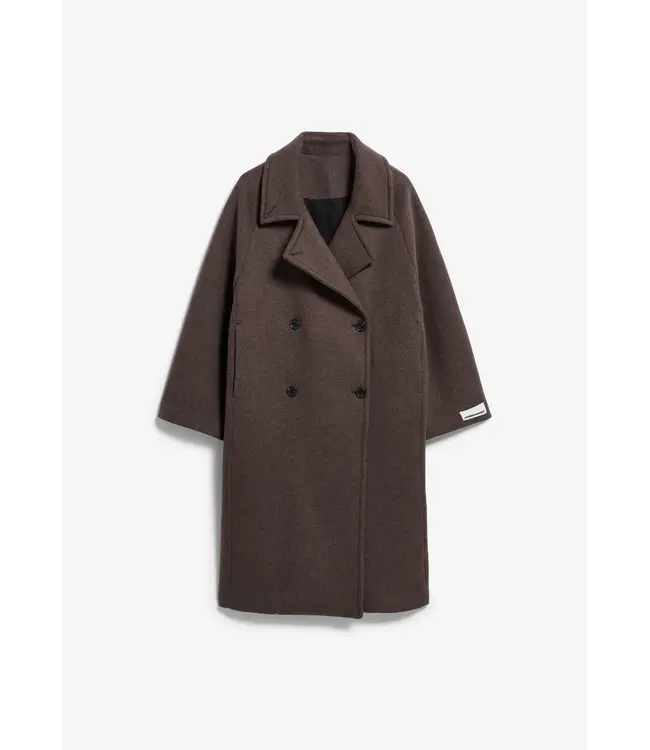 ARMEDANGELS •• Wool Double breasted Coat | Claystone Melange