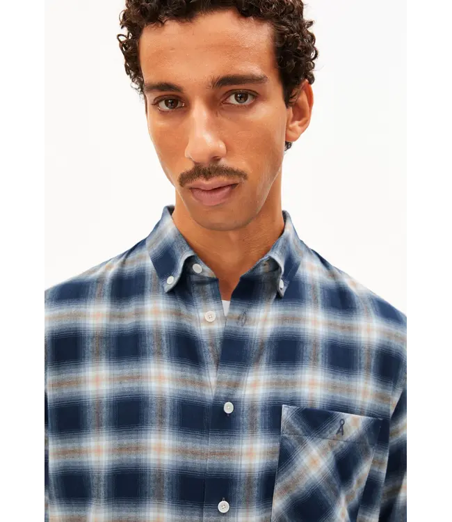 ARMEDANGELS •• Cotton Check Longsleeve Shirt | Tinted Navy