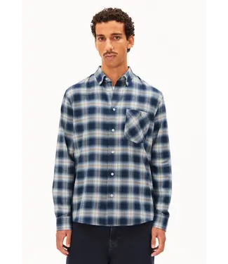 ARMEDANGELS •• Cotton Check Longsleeve Shirt | Tinted Navy