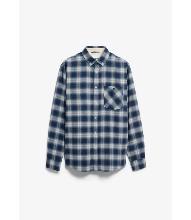 ARMEDANGELS •• Cotton Check Longsleeve Shirt | Tinted Navy