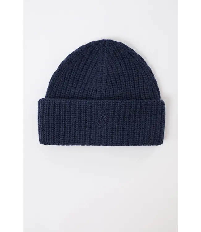 LangerChen •• Chunky knit Beanie made from Organic wool | Steel Blue
