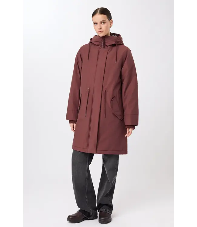 LangerChen •• Parka  loose fit en gewatteerd | Burgundy
