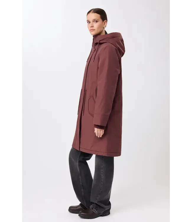 LangerChen •• Parka  loose fit en gewatteerd | Burgundy