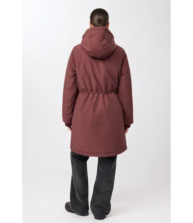 LangerChen •• Parka  loose fit en gewatteerd | Burgundy