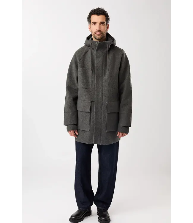 LangerChen •• Techno Felt Parka met opgezette zakken | Platinum